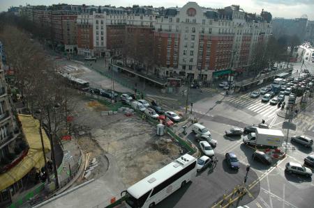 Les travaux du Tramway Porte d'Orléans
