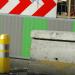 En sursis (les plots jaunes sont temporaires)